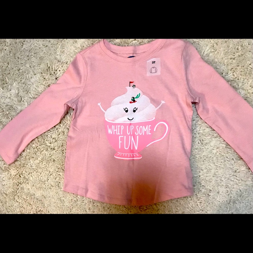 Old Navy Girls 3T Cupcake Shirt Pink/NWOT